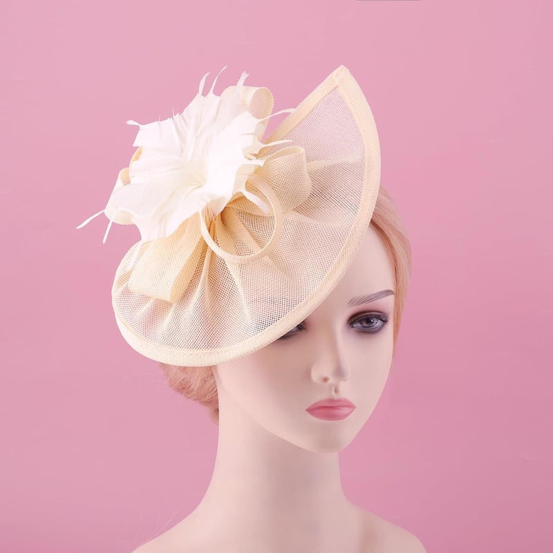 DRESHOW قبعات فاسيناتور للنساء قبعة حفلة شاي قبعة عتيقة على شكل علبة رأس لكوكتيل - Image 4